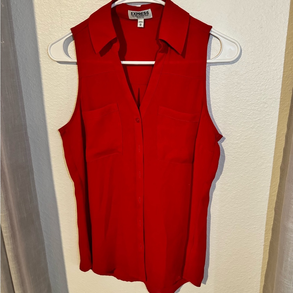 Classic expression red blouse